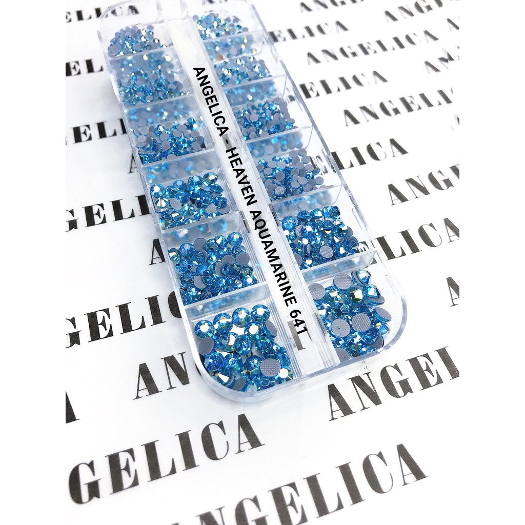 Đá Chân Lưới Nail 12 Khía Heaven Aquamarine Đính Móng ANGELICA 641