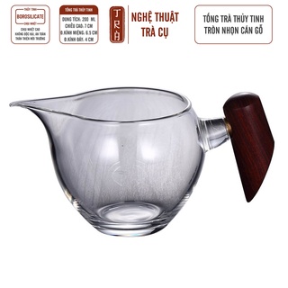Tống thủy tinh cán gỗ chắc chắn dáng tròn trong suốt - dung tích 200ml