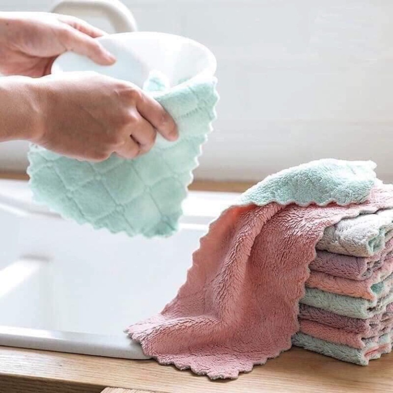 COMBO 10-20-30 Khăn Lau Đa Năng, Khăn Lâu Bếp, Bát Đĩa, Cốc Chén Thấm Nước Chống Dính Dầu Mỡ Hai Mặt