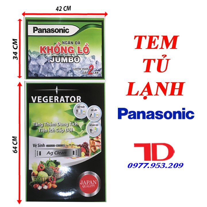 Miếng dán tủ lạnh PANASONIC, tem dán trang trí tủ lạnh PANASONIC ...