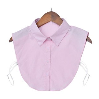 Cổ áo sơ mi giả vải cotton màu trơn có thể điều chỉnh có thể tháo rời cho nữ