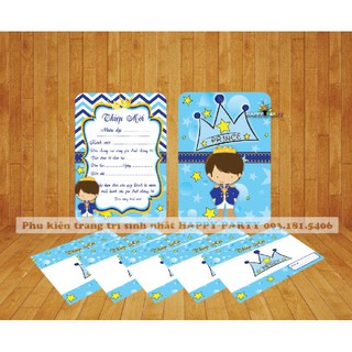 THIỆP MỜI SINH NHẬT HOÀNG TỬ-SET 10 THIỆP 20K