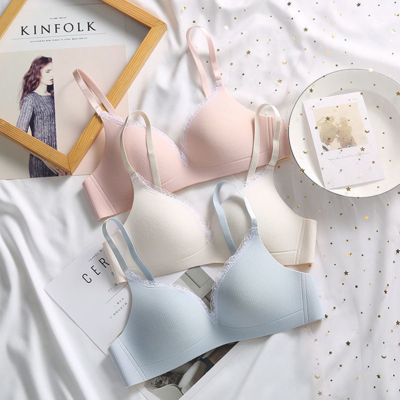Áo Ngực 3 / 4 cup 32-38AB Họa Tiết Sọc Thời Trang Cho Nữ