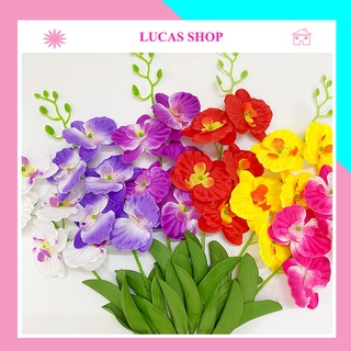 Combo 10 cành Hoa giả - Hoa Lan Hồ Điệp Lucas 60cm trang trí bền, đẹp, sang trọng