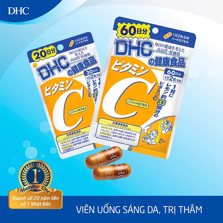 Ảnh Viên Uống DHC Bổ Sung Vitamin C Nhật Bản Làm Đẹp Da Và Mờ Thâm Mụn Nhật Bản 30 Và 90 Ngày 2