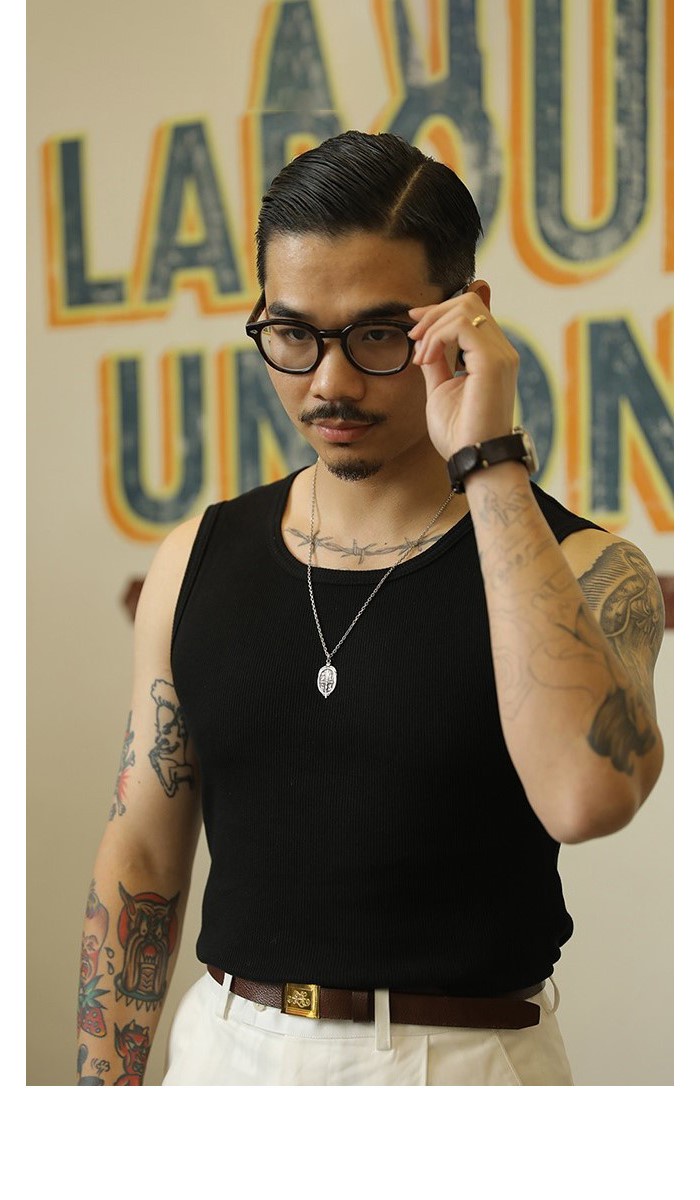 Mô tả Áo Ba Lỗ Thun Gân Tank Top Nam Nữ FOMAN Form Body Classic, Cổ Tròn Vải Cotton Tăm Gân Sợi Tự Nhiên Thoáng Mát Tôn Dáng - 3