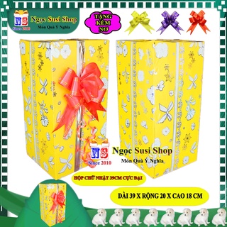 [BAO ĐẸP] HỘP QUÀ CHỮ NHẬT GIẤY KIẾNG SIZE CỰC ĐẠI 39CM + TẶNG KÈM NƠ 5CM - HỘP GÓI QUÀ GIẤY KIẾNG QUÁ ĐẸP