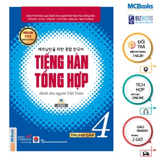 Sách - Combo Tiếng Hàn Tổng Hợp Trung Cấp 4 sách bài học và bài tập ( bản màu ) - MCBooks Chính Hãng