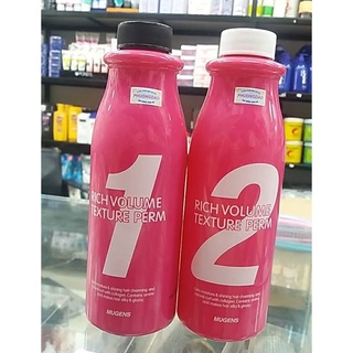 Uốn thảo dược mugens uốn nóng  và uốn lạnh (Hàn Quốc) mugens rich volume texture perm 2 x 500ml