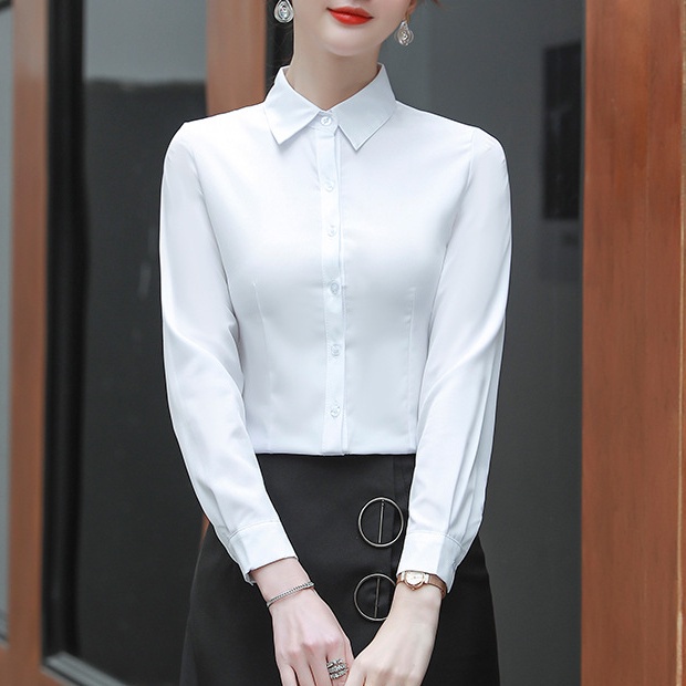 6 màu XXL Slim Red Áo Sơ Mi Xanh Nữ Tay Dài Công Sở Mặc Quần Áo Công Sở Áo Sơ Mi Trang Trọng
