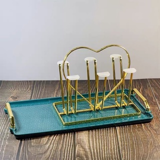 Giá Úp Ly, Giá Úp Cốc Đáy Vuông Tay Cầm Hình Trái Tim Cam Homeware