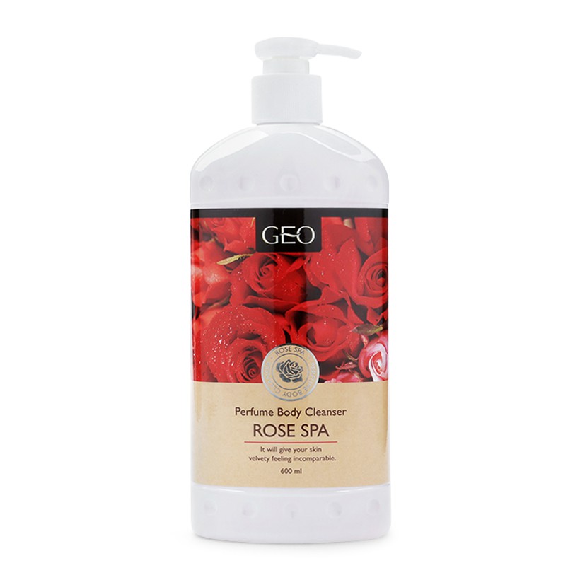 Sữa tắm trắng da hương hoa hồng Geo Perfume Body Cleanser Rose Spa 600ml