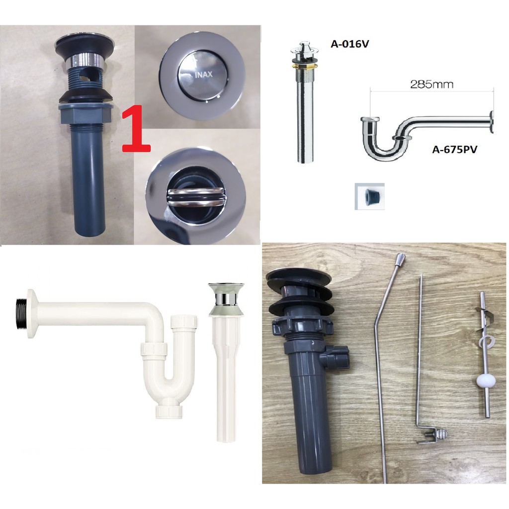 Bộ xả chậu lavabo INAX ty nhấn, lật bằng nhựa cao cấp âm tường | Shopee ...