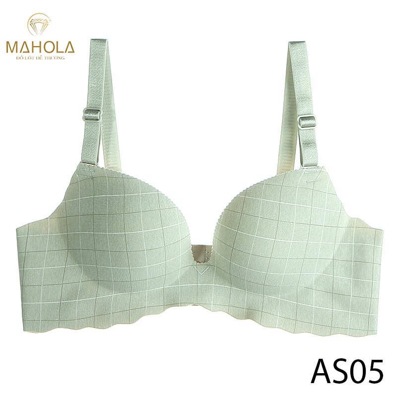 Áo Lót Mút Mỏng Su Không Gọng Kẻ Caro Mahola AS05