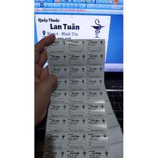 Cuộn 6000 tem dán phân chia liều dùng in sẵn tên theo yêu cầu kích thước 35x22mm