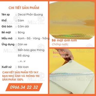Decal Phản Quang Minh Châu Đề can dán xe laptop tủ lạnh Khổ 60cm