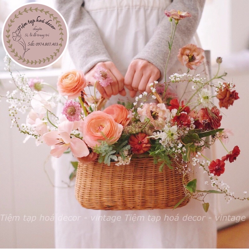 Giỏ cắm hoa, phụ kiện lãng hoa, giỏ quà (không bao gồm hoa) | Shopee ...