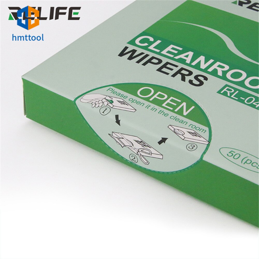 Bộ 50 Relife RL-045 Khăn lau phòng sạch chống tĩnh điện Vải làm sạch Thiết kế vẽ Đóng gói chân không cho màn hình điện thoại Mainboard Dụng cụ làm sạch