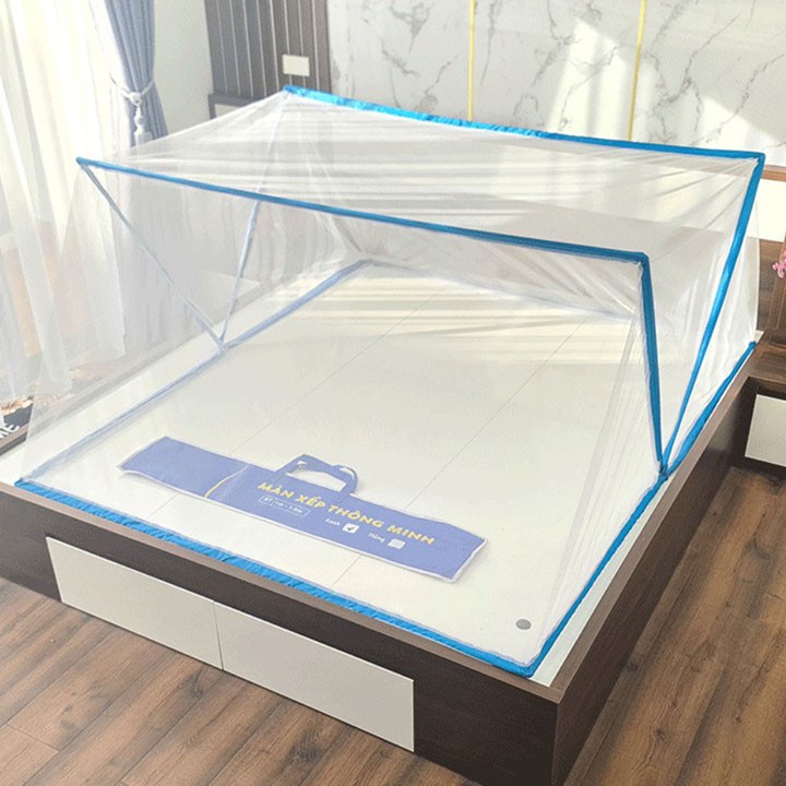 Màn chụp tự bung gấp gọn tiện dụng mẫu mới nhất 2026 -Mùng chụp tự bung người lớn kiểu xếp Hoàng Nhân