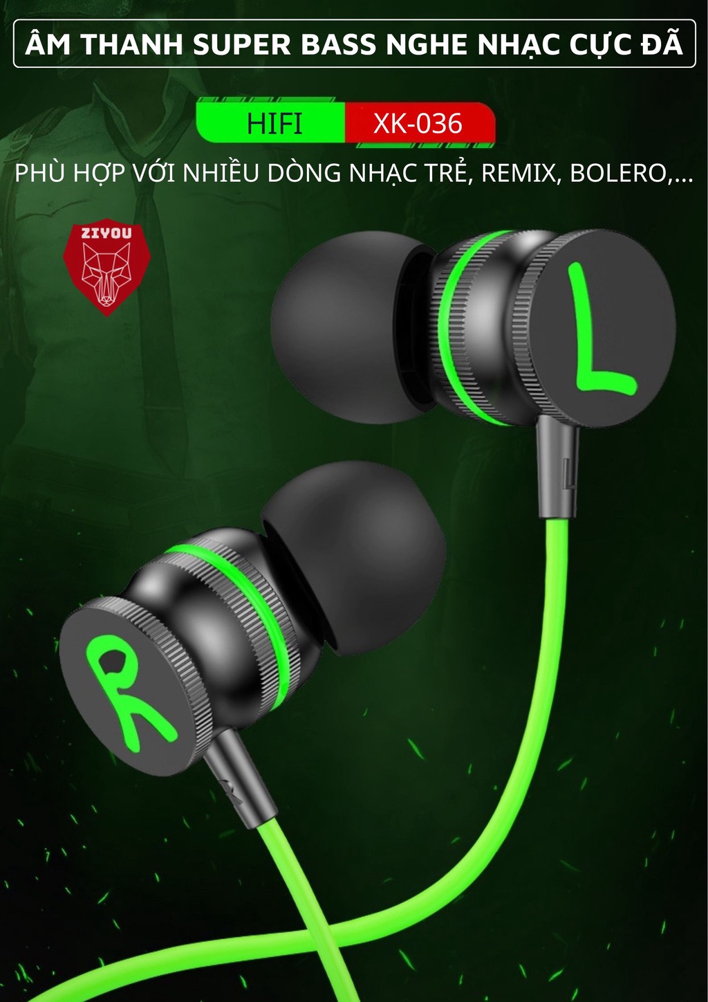 Tai nghe Ziyou XK036 Pro - Đóng gói