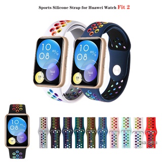 Dây đeo silicon mềm hai màu Dây đeo thể thao cho Huawei Watch Fit 2 / 3 / 4 / 5 / fit5 pro Dây đeo cổ tay thay thế