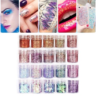 KRA 20 Chai Nhựa Shinning Filling Flash Glitter Powder UV Epoxy Resin Filler