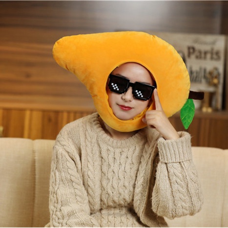 Siy7 Trái Cây Sang Trọng Mũ Đào Chuối Cam Cosplay Sang Trọng Mũ Đồ Chơi Búp Bê Nhồi Bông Quà Tặng Cho Trẻ Em Cô Gái Dễ Thương Photo Pro