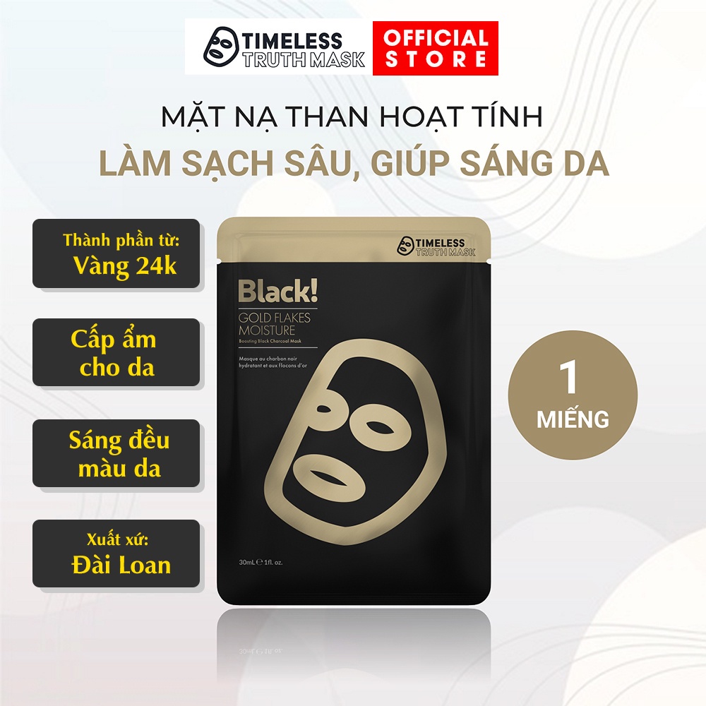 Ảnh Mặt nạ vàng 24K than hoạt tính dưỡng ẩm, giúp da mềm mại và sáng mịn Timeless Truth Mask - Gold Flackes (30ml/miếng) 1
