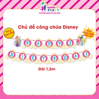 Dây chữ Happy Birthday trang trí sinh nhật, trang trí thôi nôi cho bé gái siêu đẹp nhiều mẫu, chiều dài 1,5m