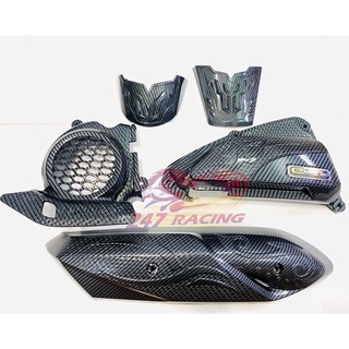 Combo 5 món CARBON gắn VISION 2021 pát pô+mỏ dè+quạt+pô e