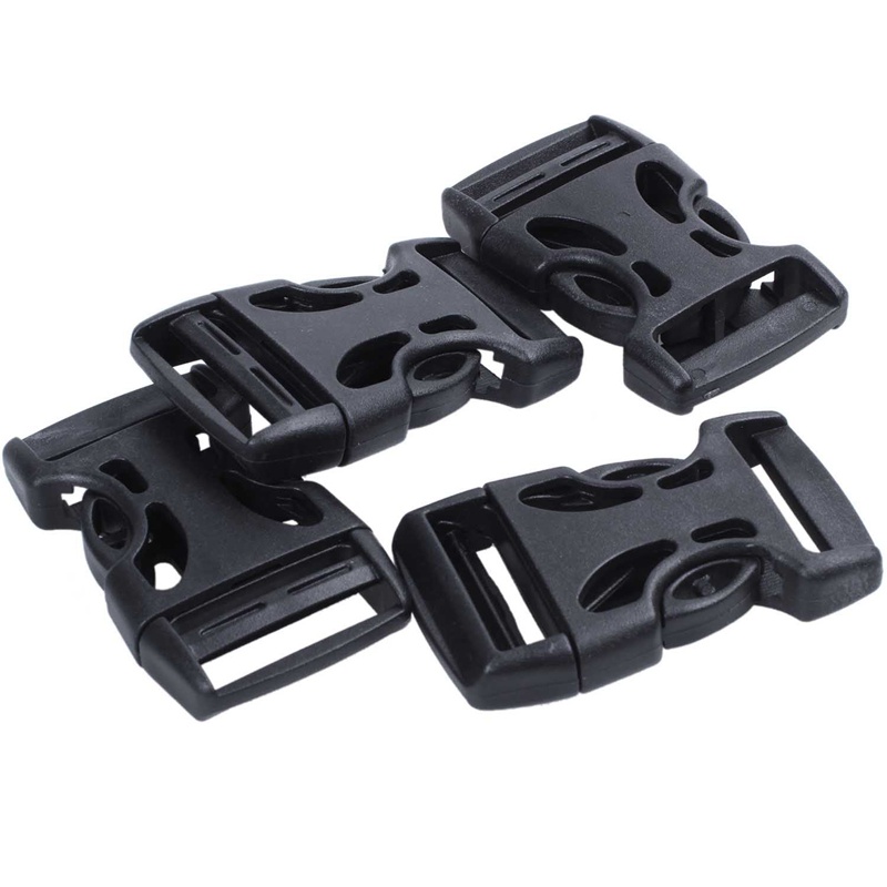 4 Kẹp khóa tháo nhanh mặt nhựa cho dây đeo vải 25mm màu đen