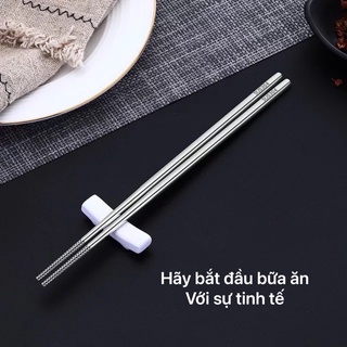 Combo 5 Đôi Đũa Inox SUS 304 - Đũa Thép Không Rỉ Đũa Ăn Cơm Chống Trượt, Sang Trọng & Bền Bỉ