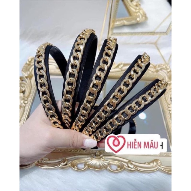 (Sẵn)Sale.Băng đô xích vàng