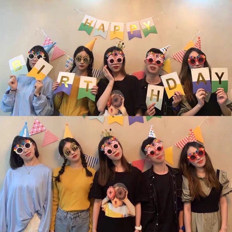Kính Happy Birthday chụp hình sinh nhật vui nhộn Kem Shop, kính sinh nhật nhiều mẫu trang trí sinh nhật - Kemshop K88