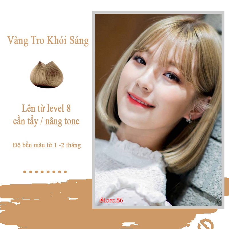Thuốc nhuộm tóc màu VÀNG TRO - VÀNG KHÓI 100ml màu nhuộm lên mầu chuẩn tone