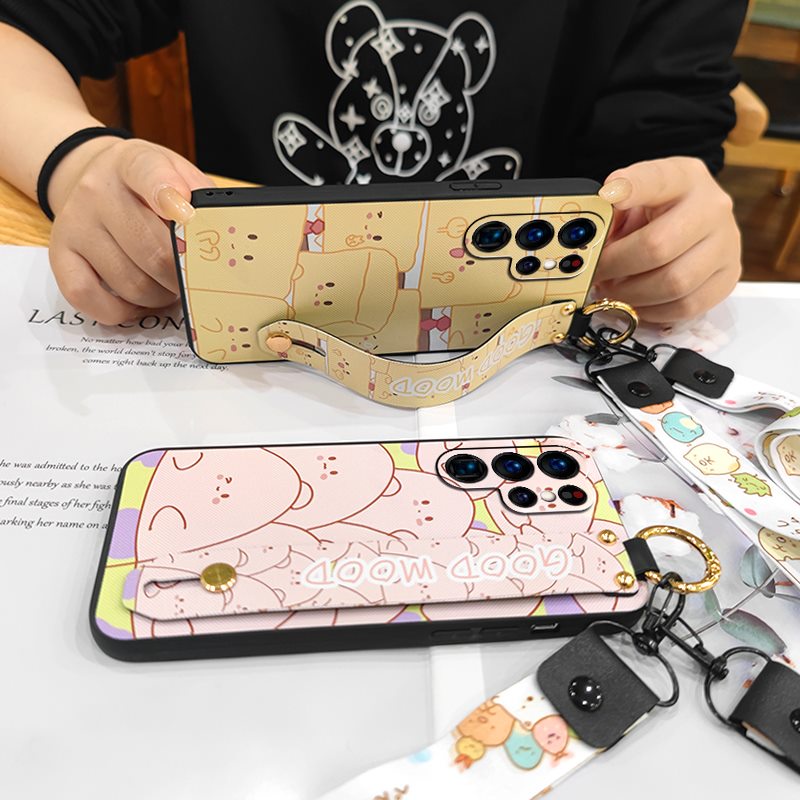 Ốp Điện Thoại Silicone Mềm Thiết Kế Thời Trang Có Dây Đeo Cho Samsung Galaxy S22 Ultra