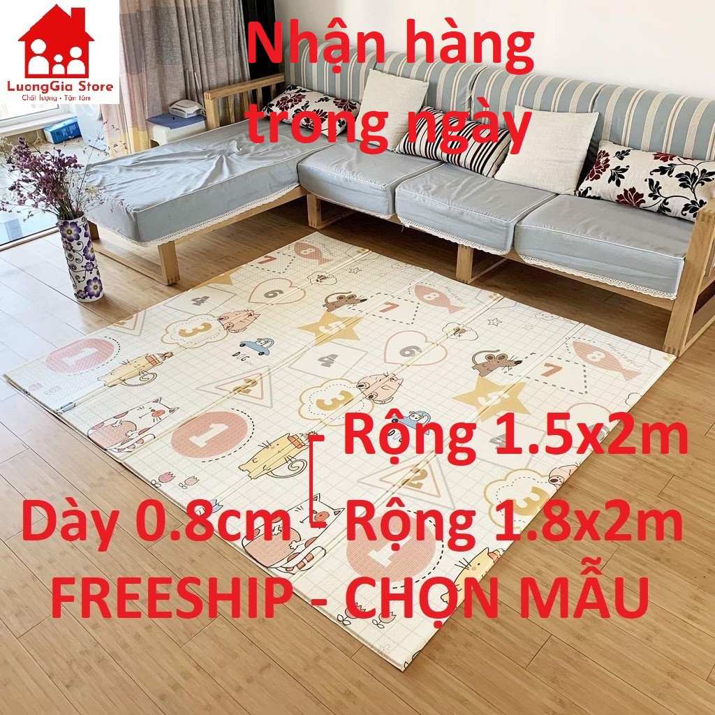 Thảm Xốp Trải Sàn XPE Loại Dày Sốp Trải Sàn 2 mặt phủ Silicone chiếu đệm ngủ văn phòng gấp gọn chống thấm 1m6 và 1m8