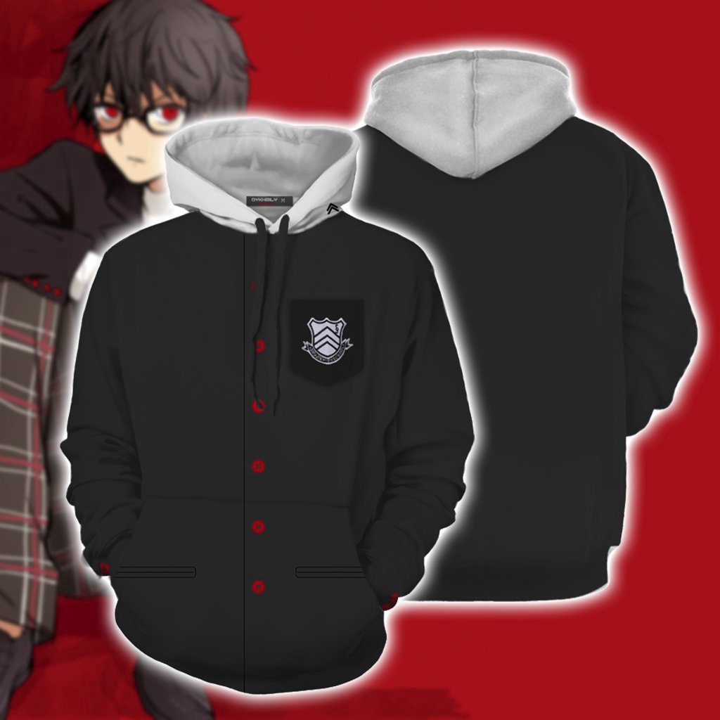 Áo Khoác Hoodie In Hoạt Hình Persona 5 3D Phối Khóa Kéo Cá Tính