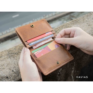 Ví Da HAVIAS Da Bò thật 100% dáng đứng ví da nam nữ mini nhỏ gọn BIZ