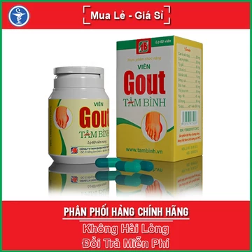 Viên Gout Tâm Bình 60 viên - Hỗ trợ lợi tiểu, tăng đào thải acid uric, làm giảm sưng, giảm đau nhức các khớp