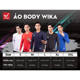 Áo  Giữ Nhiệt Thể Thao Wika Ôm Body,Vải thun lạnh: 90% Polyester, Co Giãn Thoải Mái Khi Vận Động