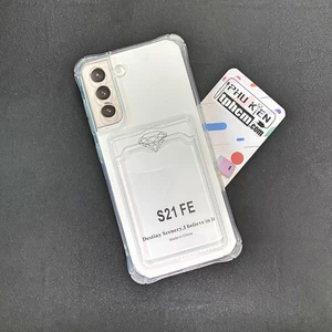 Ốp Lưng Samsung S21 FE Dẻo Trong Suốt Có Khe Đựng Thẻ – Chống Sốc, Chống Trầy, Tiện Lợi