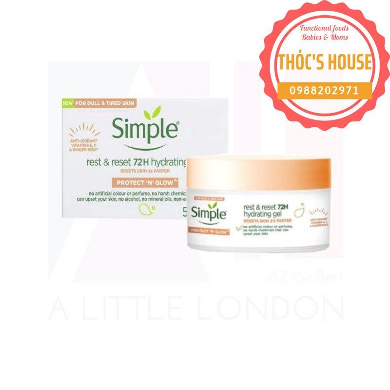 Kem dưỡng Simple Rest & Rest 72H Hydrating Gel | Shopee Việt Nam