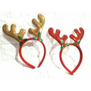 Bờm noel sừng tuần lộc có 2 màu cho bé