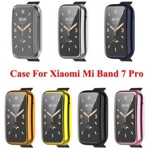 Full Cove Mạ Dành Cho Xiaomi Mi Band 7 Pro Bảo Vệ Màn Hình Phim Bảo Vệ Cạnh Trên Xiomi Mi Band 7pro Ốp Lưng Màn Hình Vỏ