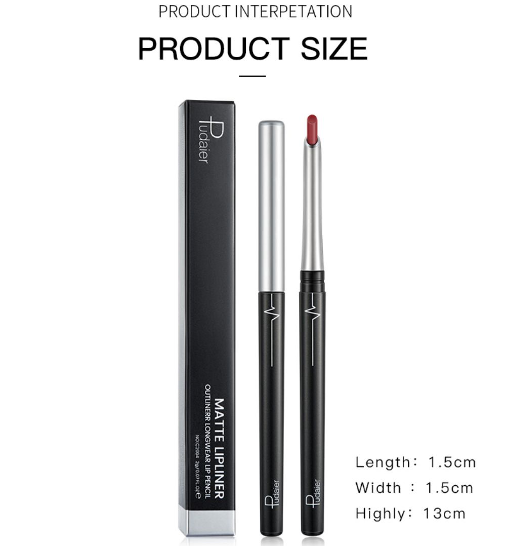 Mô tả Bút kẻ viền môi PUDAIER 8.5g bền màu lâu trôi - 12