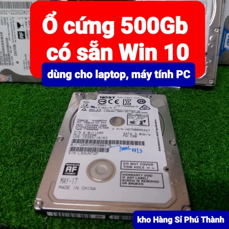 Ổ cứng 500Gb có sẵn Win 10