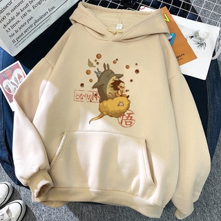 Áo hoodie họa tiết hoạt hình Spirited Away Nhật Bản vui nhộn phong cách thập niên 90