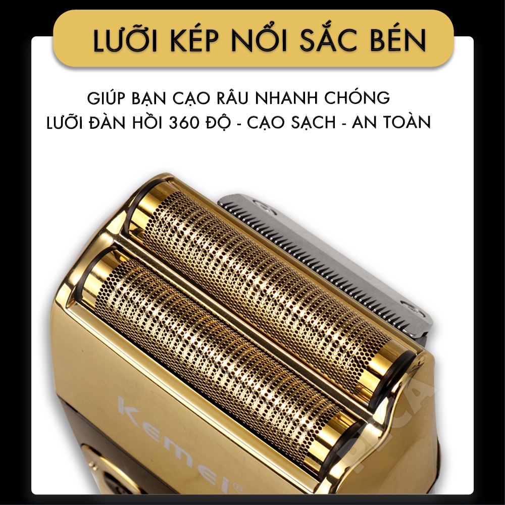 Mô tả Máy cạo râu Kemei KM-2028 màn hình LCD thông minh 3 tốc độ cắt- có thể fade tóc - phân phối chính hãng - 4