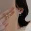 Khuyên Tai Kim Bạc 925 Đính Đá Opal Hình Giọt Nước / Bướm / Giọt Nước Chất Lượng Cao Cho Nữ